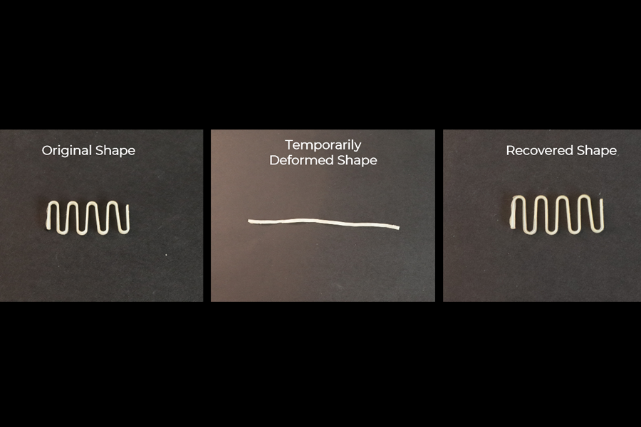 Picture highlighting the shape memory properties of the DEGRES INX resin