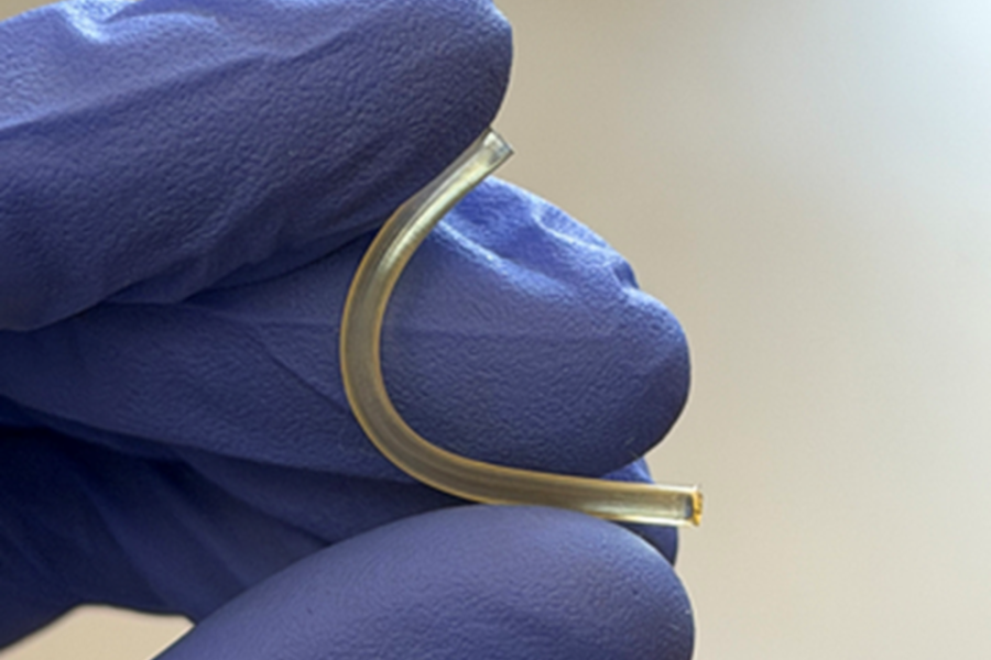 3D printed nerve repair Implant printed aboard the International Space Station using BIO INX’ DEGRES INX resin (image courtesy of Auxilium Biotechnologies).